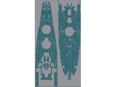 Uss Missouri Bb-63 Wooden Deck Set Blue Deck (For Tamiya) - zdjęcie 2