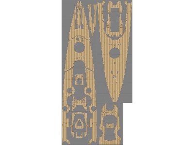 German Battleship Bismarck Wooden Deck Set (For Tamiya) - zdjęcie 2
