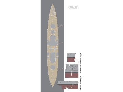 British Battleship Hms Prince Of Wales Wooden Deck Set (For Tamiya) - zdjęcie 2