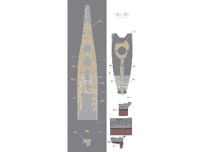Uss New Jersey Bb-62 Wooden Deck Set (For Tamiya) - zdjęcie 2