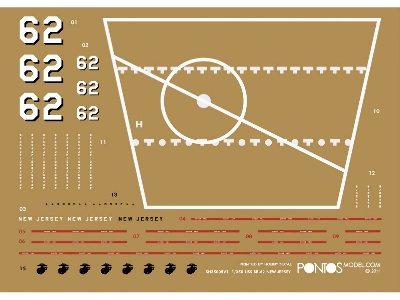 Uss New Jersey Bb-62 Wooden Deck Set (For Tamiya) - zdjęcie 3