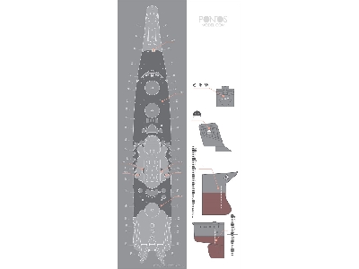 Ijn Yamato Wooden Deck Set (Black Deck) (For Tamiya) - zdjęcie 2