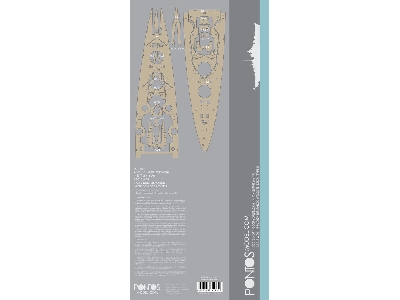 German Battleship Bismarck Wooden Deck Set Type R (For Revell) - zdjęcie 1