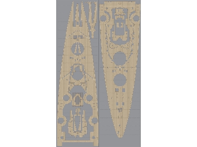 German Battleship Bismarck Wooden Deck Set Type R (For Revell) - zdjęcie 4