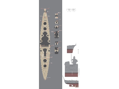 German Battleship Tirpitz Wooden Deck Set Type R (For Revell) - zdjęcie 2