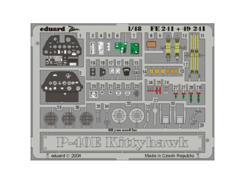 P-40E 1/48 - Amt/Ertl - blaszki - zdjęcie 1 P-40E 1/48 - Amt/Ertl - blaszki - zdjęcie 1