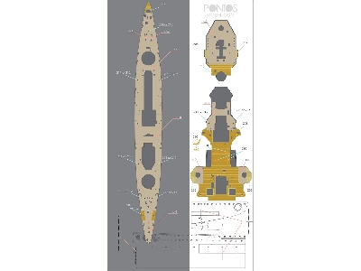 German Panzerschiff Admiral Graf Spee Wooden Deck Set Type T (For Trumpeter) - zdjęcie 2