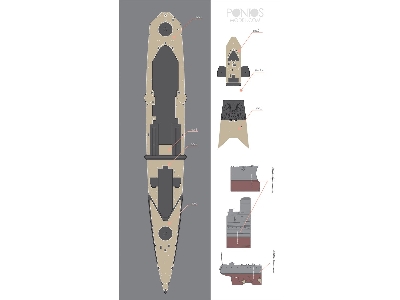 British Battlecruiser Hms Repulse Wooden Deck Set Type 1 (For Trumpeter) - zdjęcie 2