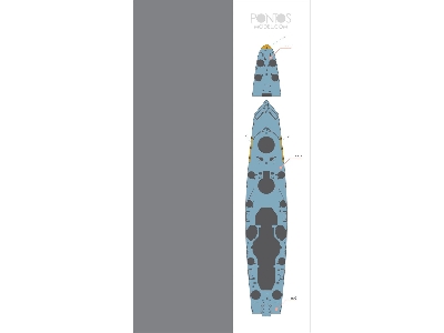 French Battleship Richelieu Wooden Deck Set 1943 (Blue Deck) (For Trumpeter) - zdjęcie 2