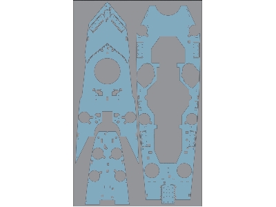 French Battleship Richelieu Wooden Deck Set 1943 (Blue Deck) (For Trumpeter) - zdjęcie 4