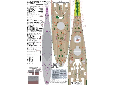 Uss Missouri Bb-63 1945 Detail Up Set (20b Stained Wooden Deck) (For Tamiya 78008 Or 78018) - zdjęcie 21