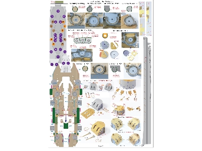 Uss Missouri Bb-63 1945 Detail Up Set (20b Stained Wooden Deck) (For Tamiya 78008 Or 78018) - zdjęcie 31