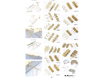 Uss Missouri Bb-63 1945 Detail Up Set (20b Stained Wooden Deck) (For Tamiya 78008 Or 78018) - zdjęcie 36