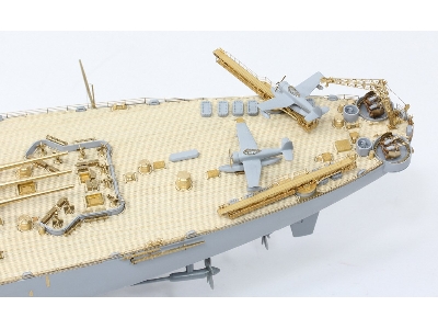 Uss Missouri Bb-63 1945 Detail Up Set (Teak Tone Wooden Deck) (For Tamiya 78008 Or 78018) - zdjęcie 2