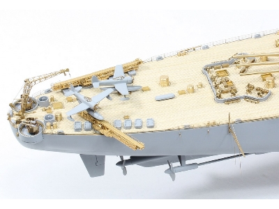 Uss Missouri Bb-63 1945 Detail Up Set (Teak Tone Wooden Deck) (For Tamiya 78008 Or 78018) - zdjęcie 6