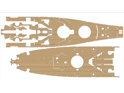 Uss Missouri Bb-63 1945 Detail Up Set (Teak Tone Wooden Deck) (For Tamiya 78008 Or 78018) - zdjęcie 8