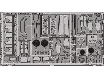  P-40E exterior 1/32 - Hasegawa - blaszki - zdjęcie 2