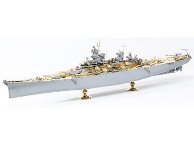 Uss Missouri Bb-63 1945 Detail Up Set (Teak Tone Wooden Deck) (For Tamiya 78008 Or 78018) - zdjęcie 12