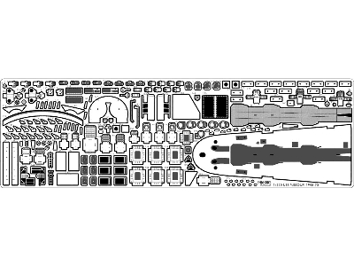 Uss Missouri Bb-63 1945 Detail Up Set (Teak Tone Wooden Deck) (For Tamiya 78008 Or 78018) - zdjęcie 15