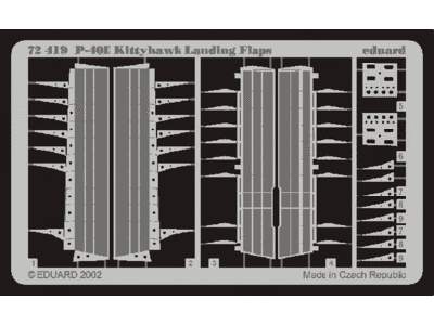  P-40E landing flaps 1/72 - Hasegawa - blaszki - zdjęcie 1
