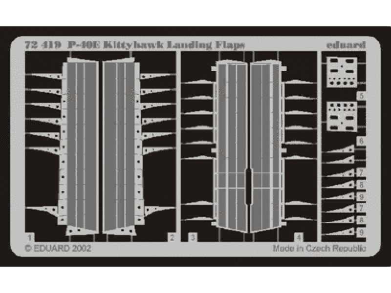  P-40E landing flaps 1/72 - Hasegawa - blaszki - zdjęcie 1