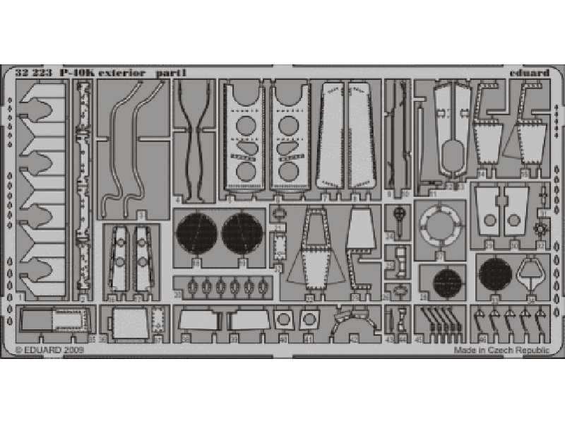  P-40K exterior 1/32 - Hasegawa - blaszki - zdjęcie 1