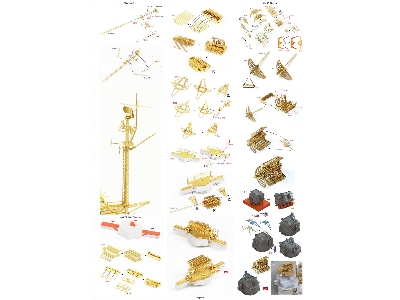 Uss Missouri Bb-63 1945 Advanced Detail Up Set (20b Deck Blue Stained Wooden Deck) (For Hobby Boss 86516) - zdjęcie 11