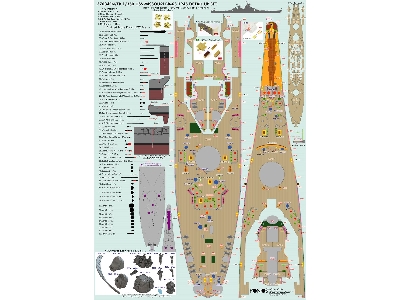 Uss Missouri Bb-63 1945 Advanced Detail Up Set (Teak Tone Wooden Deck) (For Hobby Boss 86516) - zdjęcie 13