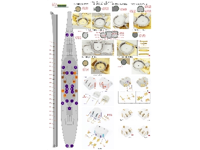 Uss Missouri Bb-63 1945 Advanced Detail Up Set (Teak Tone Wooden Deck) (For Hobby Boss 86516) - zdjęcie 15