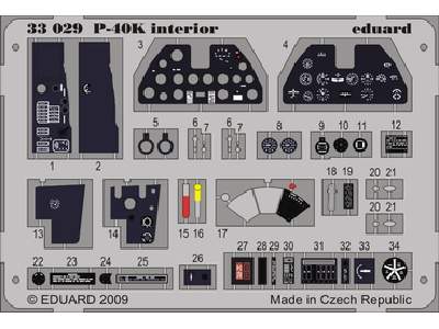  P-40K interior S. A. 1/32 - Hasegawa - blaszki - zdjęcie 1