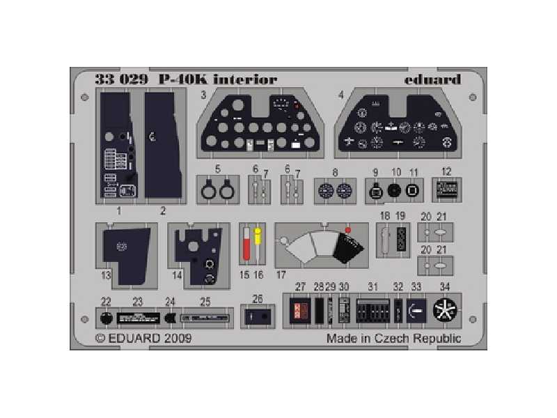  P-40K interior S. A. 1/32 - Hasegawa - blaszki - zdjęcie 1