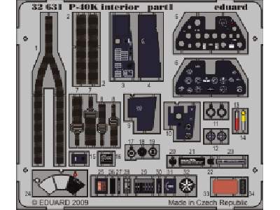  P-40K interior S. A. 1/32 - Hasegawa - blaszki - zdjęcie 1