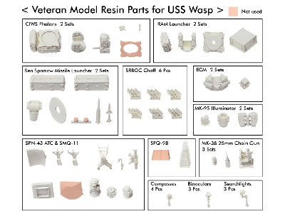 Uss Wasp Lhd-1 Detail Up Set (For Trumpeter 05611 Or Revell 05104) - zdjęcie 3