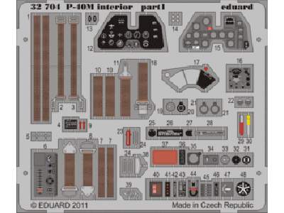  P-40M interior S. A. 1/32 - Hasegawa - blaszki - zdjęcie 1