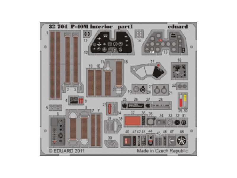  P-40M interior S. A. 1/32 - Hasegawa - blaszki - zdjęcie 1