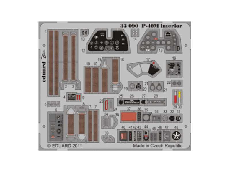 P-40M interior S. A. 1/32 - Hasegawa - blaszki - zdjęcie 1 P-40M interior S. A. 1/32 - Hasegawa - blaszki - zdjęcie 1