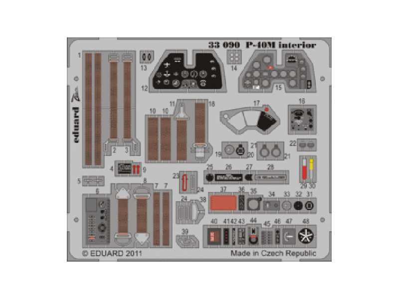  P-40M interior S. A. 1/32 - Hasegawa - blaszki - zdjęcie 1