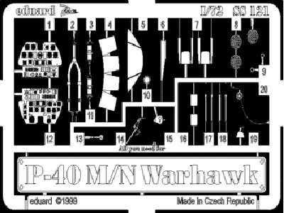  P-40M/ N 1/72 - Academy Minicraft - blaszki - zdjęcie 1