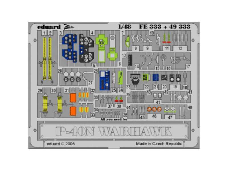 P-40N 1/48 - Hasegawa - blaszki - zdjęcie 1 P-40N 1/48 - Hasegawa - blaszki - zdjęcie 1