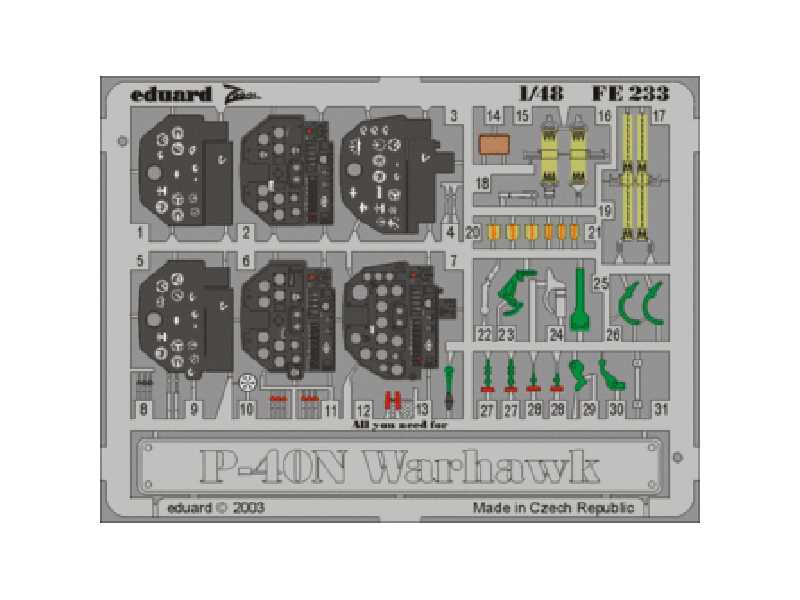 P-40N 1/48 - Eduard - blaszki - zdjęcie 1 P-40N 1/48 - Eduard - blaszki - zdjęcie 1