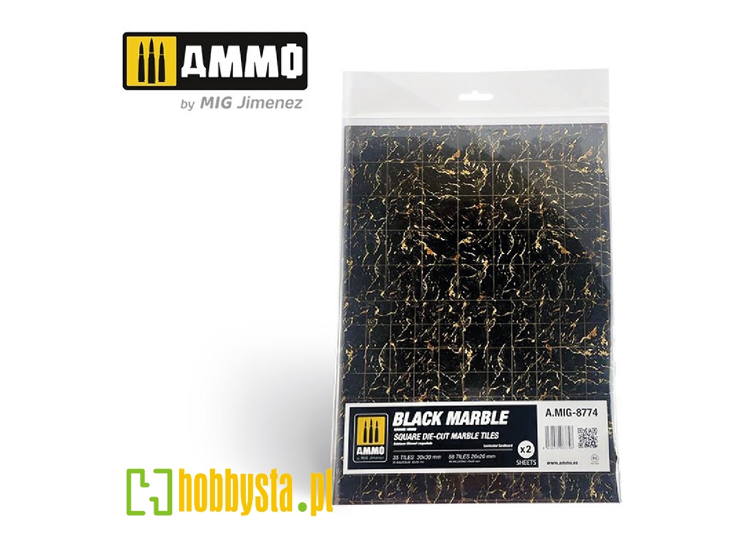 Black Marble - Square Die-cut Tiles - zdjęcie 1 Black Marble - Square Die-cut Tiles - zdjęcie 1