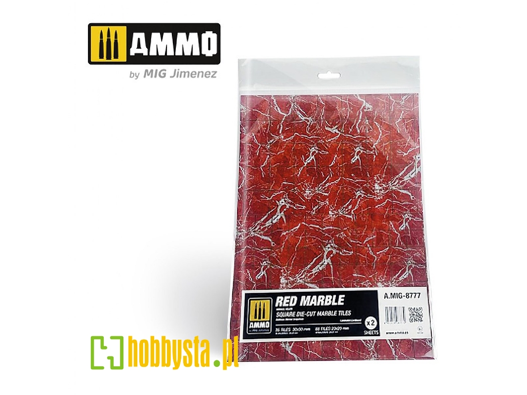 Red Marble - Square Die-cut Tiles - zdjęcie 1 Red Marble - Square Die-cut Tiles - zdjęcie 1