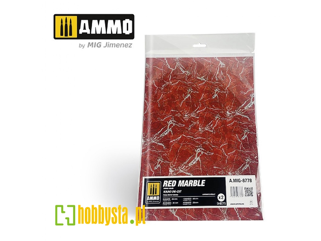 Red Marble - Round Die-cut For Bases For Wargames - zdjęcie 1 Red Marble - Round Die-cut For Bases For Wargames - zdjęcie 1