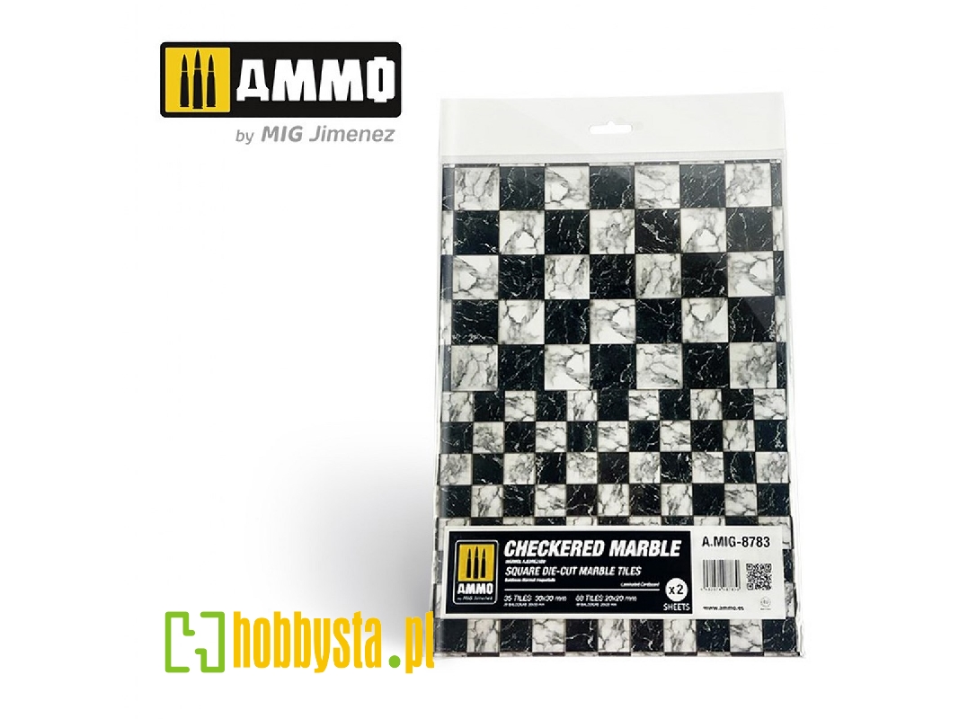 Checkered Marble - Square Die-cut Tiles - zdjęcie 1