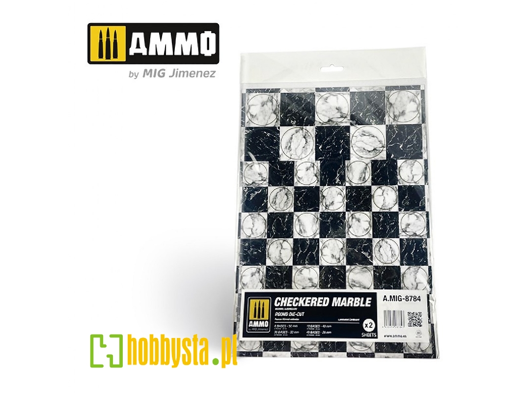 Checkered Marble - Round Die-cut For Bases For Wargames - zdjęcie 1 Checkered Marble - Round Die-cut For Bases For Wargames - zdjęcie 1