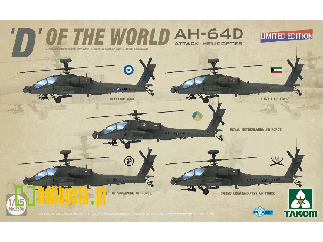"D" of the World AH-64D Apache Longbow Attack Helicopter - Limited Edition - zdjęcie 1 "D" of the World AH-64D Apache Longbow Attack Helicopter - Limited Edition - zdjęcie 1