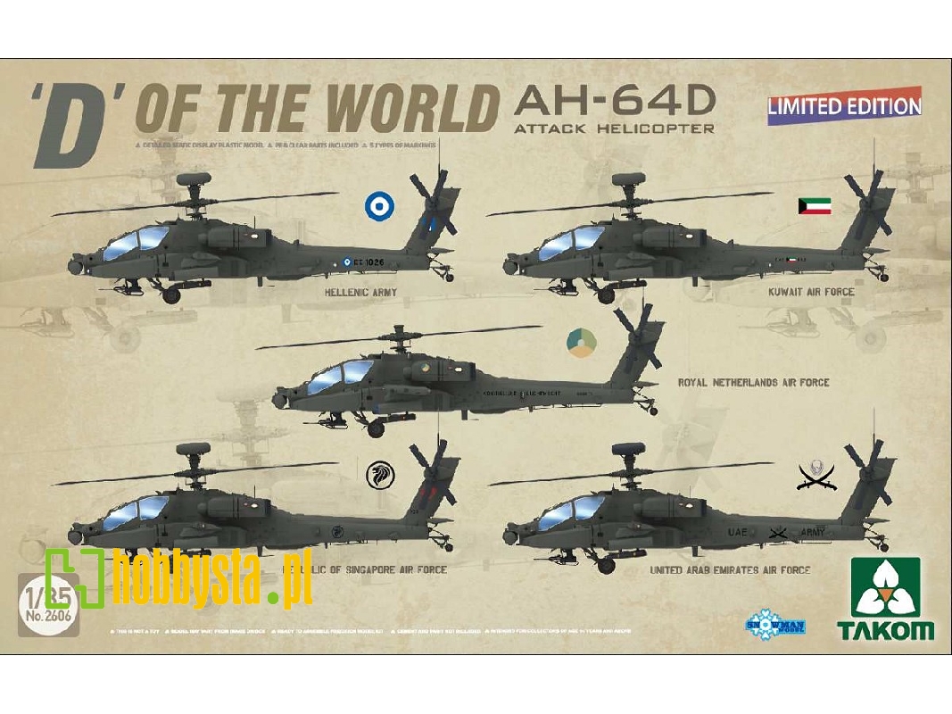 "D" of the World AH-64D Apache Longbow Attack Helicopter - Limited Edition - zdjęcie 1