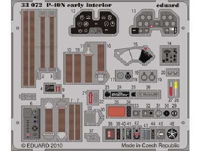  P-40N early interior S. A. 1/32 - Hasegawa - blaszki - zdjęcie 1