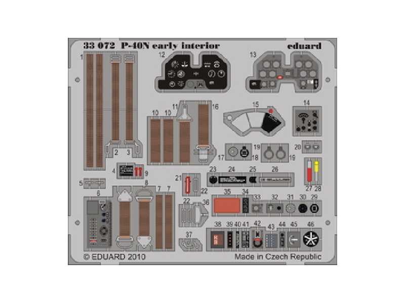 P-40N early interior S. A. 1/32 - Hasegawa - blaszki - zdjęcie 1 P-40N early interior S. A. 1/32 - Hasegawa - blaszki - zdjęcie 1