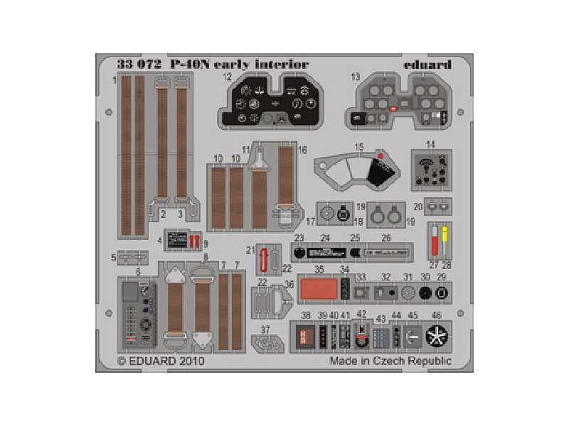  P-40N early interior S. A. 1/32 - Hasegawa - blaszki - zdjęcie 1